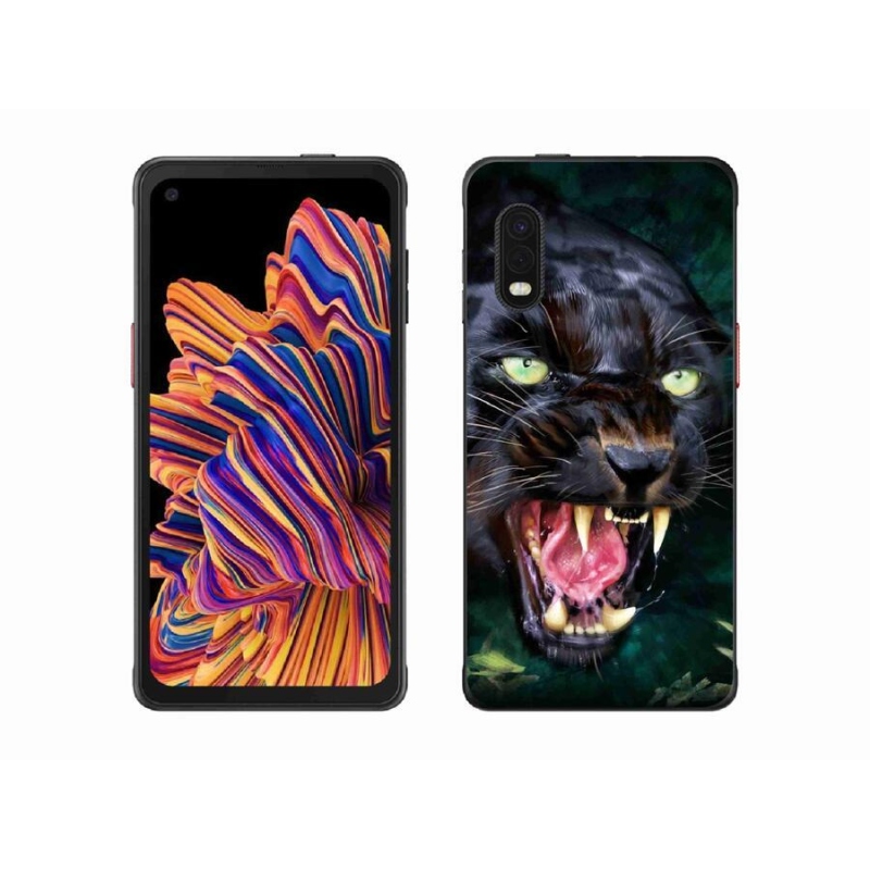 Gélový kryt mmCase na mobil Samsung Galaxy Xcover Pro - rozzúrený čierny panter