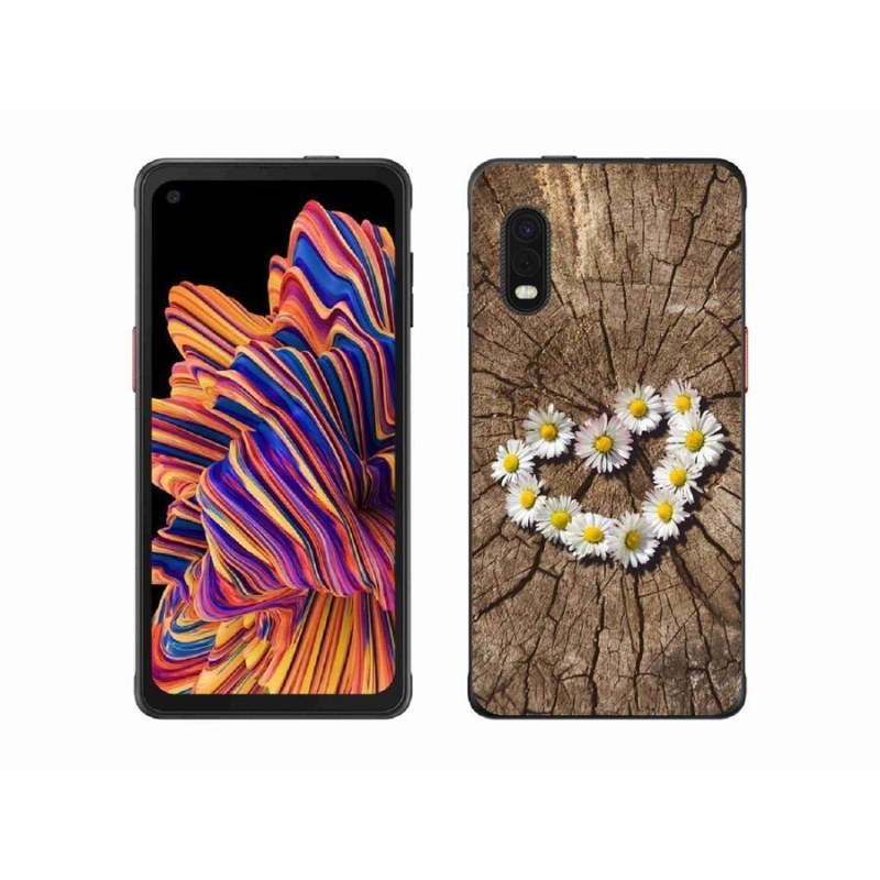 Gélový kryt mmCase na mobil Samsung Galaxy Xcover Pro - srdce z margarét