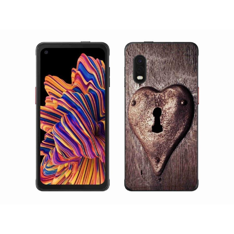 Gélový kryt mmCase na mobil Samsung Galaxy Xcover Pro - zámok v tvare srdca