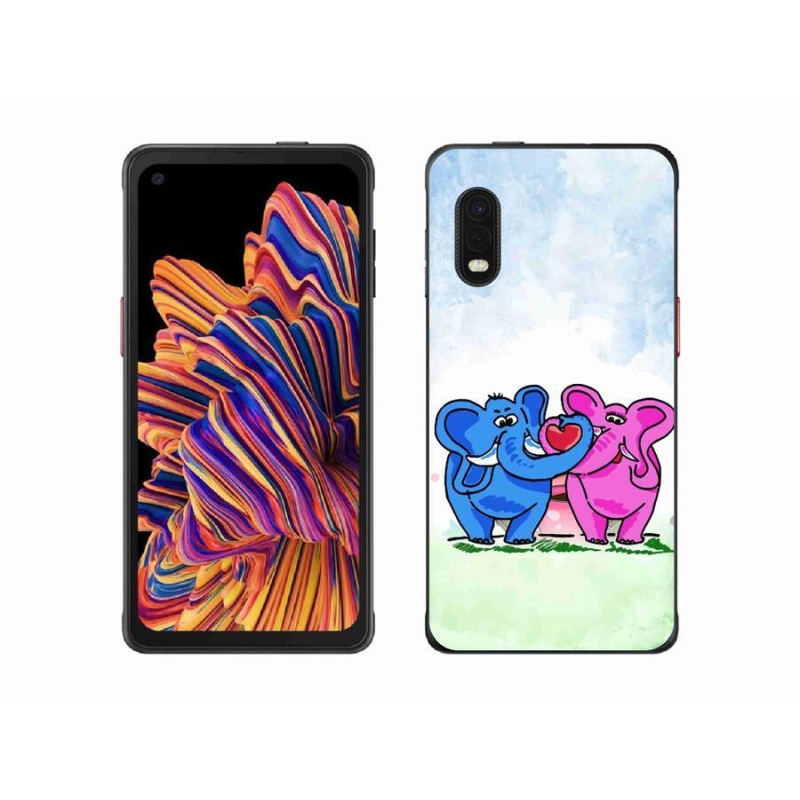 Gélový kryt mmCase na mobil Samsung Galaxy Xcover Pro - zamilovaní slony