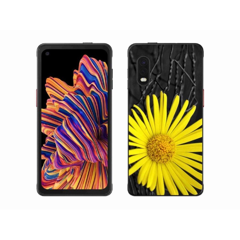 Gélový kryt mmCase na mobil Samsung Galaxy Xcover Pro - žltý kvet