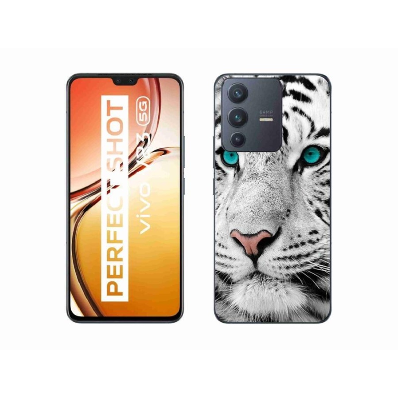 Gélový kryt mmCase na mobil Vivo V23 5G - biely tiger