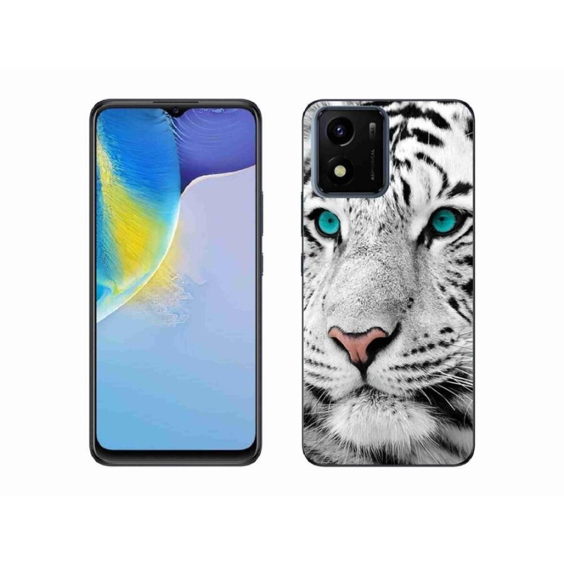 Gélový kryt mmCase na mobil Vivo Y01 - biely tiger