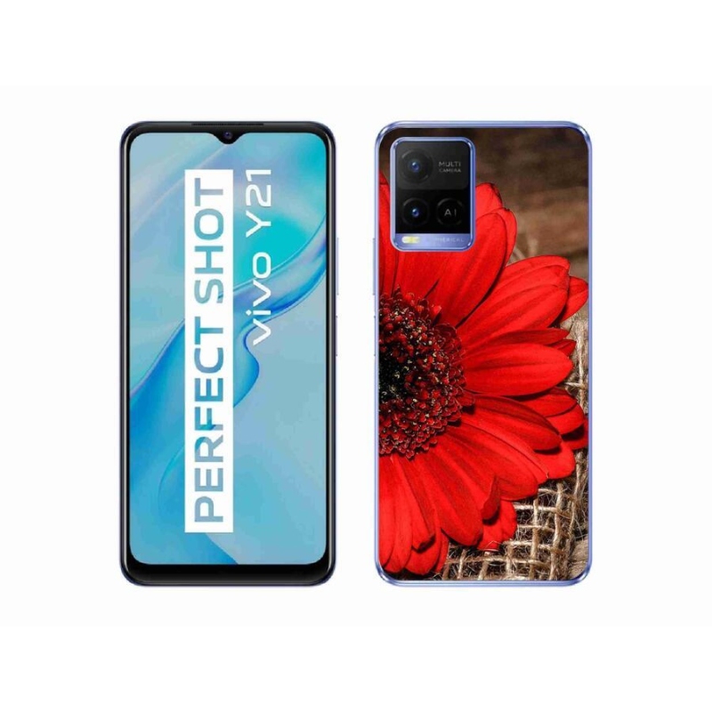 Gélový kryt mmCase na mobil Vivo Y21/Y21s/Y33s - gerbera