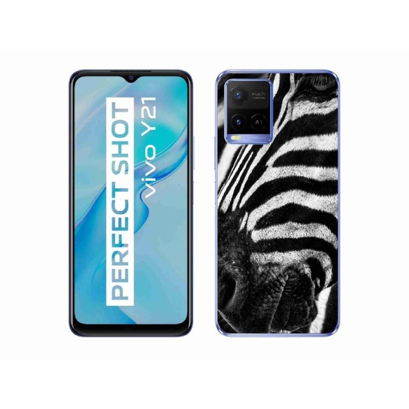 Gélový kryt mmCase na mobil Vivo Y21/Y21s/Y33s - zebra