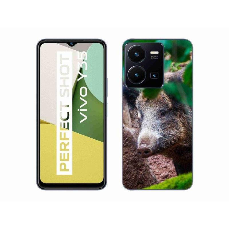 Gélový kryt mmCase na mobil Vivo Y35 - divoké prasa