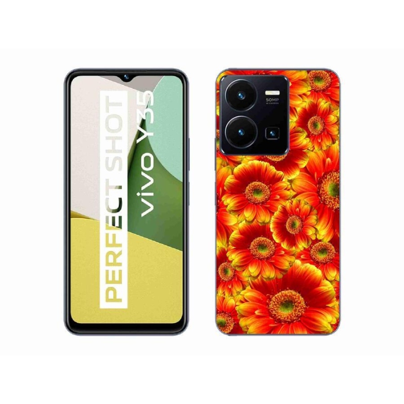 Gélový kryt mmCase na mobil Vivo Y35 - gerbera 1