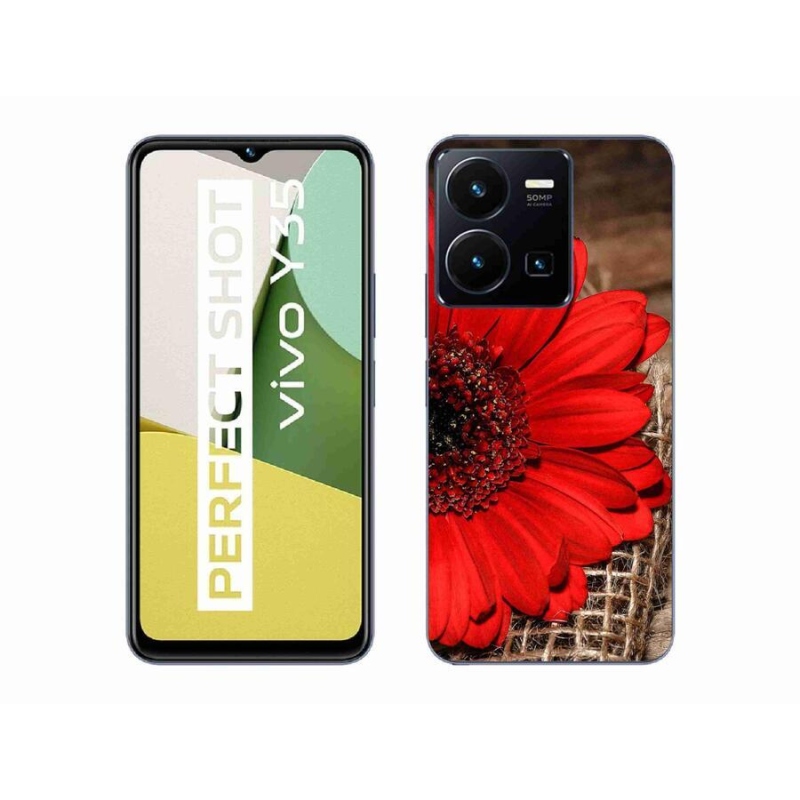 Gélový kryt mmCase na mobil Vivo Y35 - gerbera