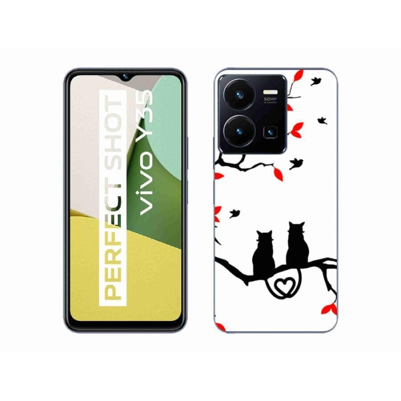 Gélový kryt mmCase na mobil Vivo Y35 - mačacia láska