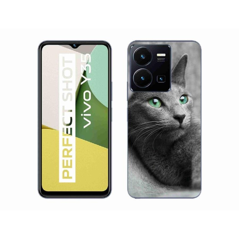 Gélový kryt mmCase na mobil Vivo Y35 - mačka 2