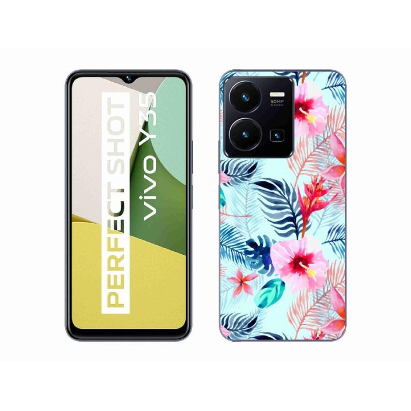 Gélový kryt mmCase na mobil Vivo Y35 - kvety