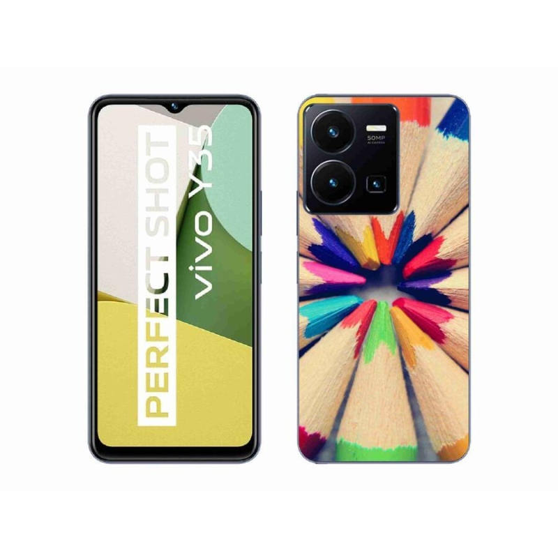 Gélový kryt mmCase na mobil Vivo Y35 - pastelky