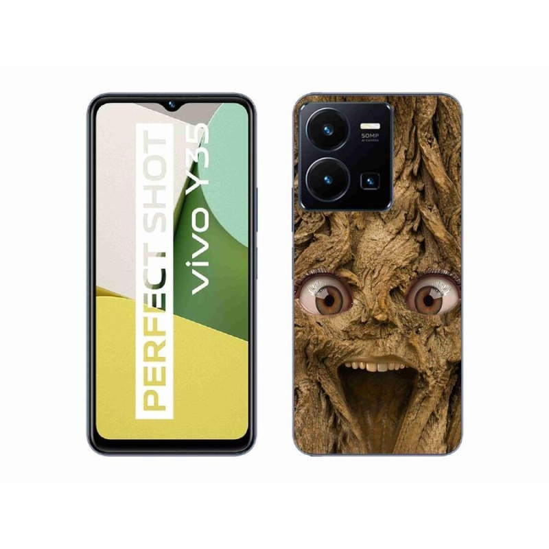 Gélový kryt mmCase na mobil Vivo Y35 - veselý strom s očami