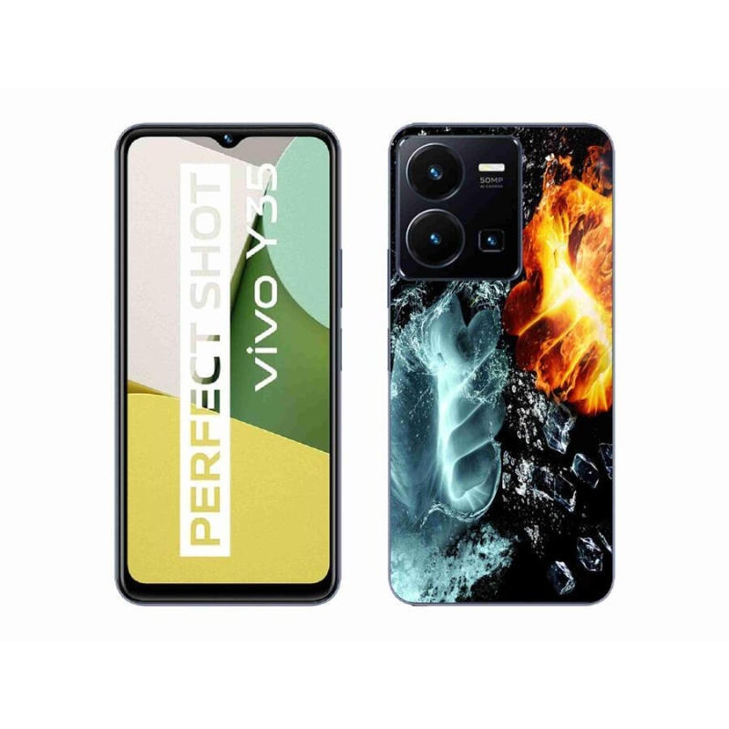 Gélový kryt mmCase na mobil Vivo Y35 - voda a oheň