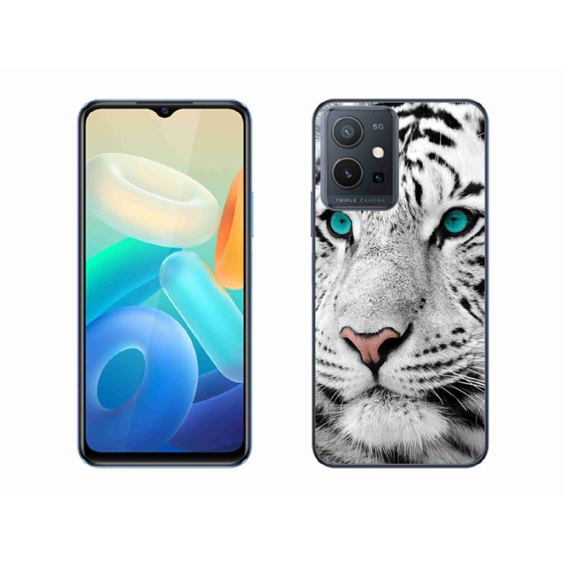 Gélový kryt mmCase na mobil Vivo Y55 5G - biely tiger