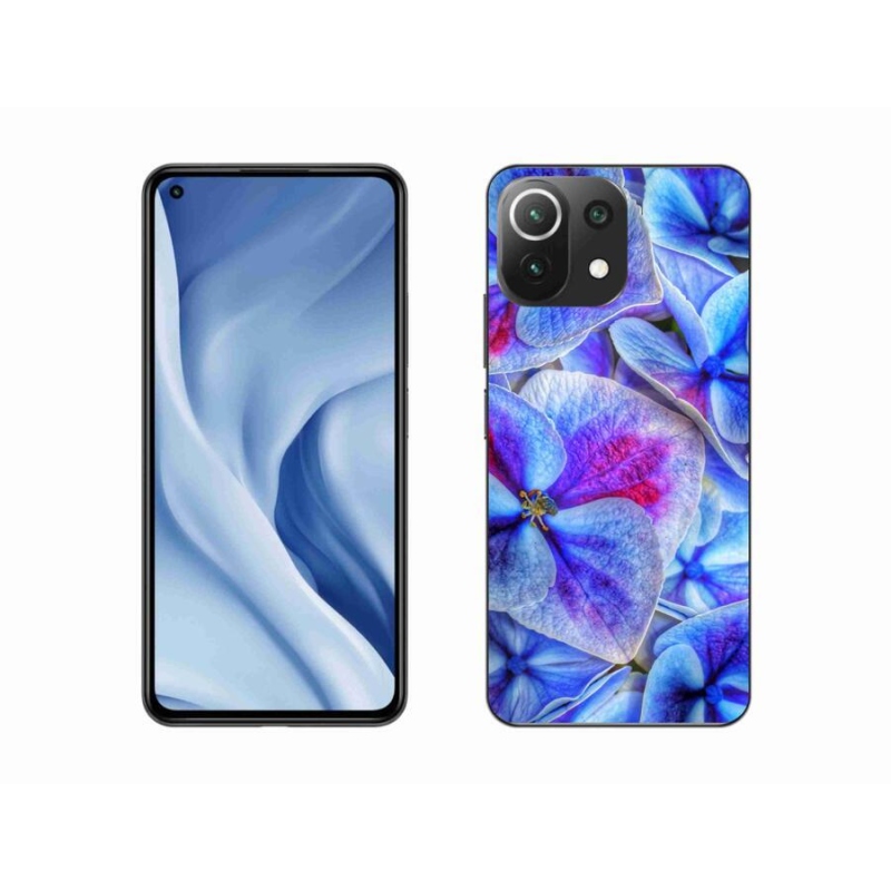 Gélový kryt mmCase na mobil Xiaomi 11 Lite 5G NE - modré kvety 1