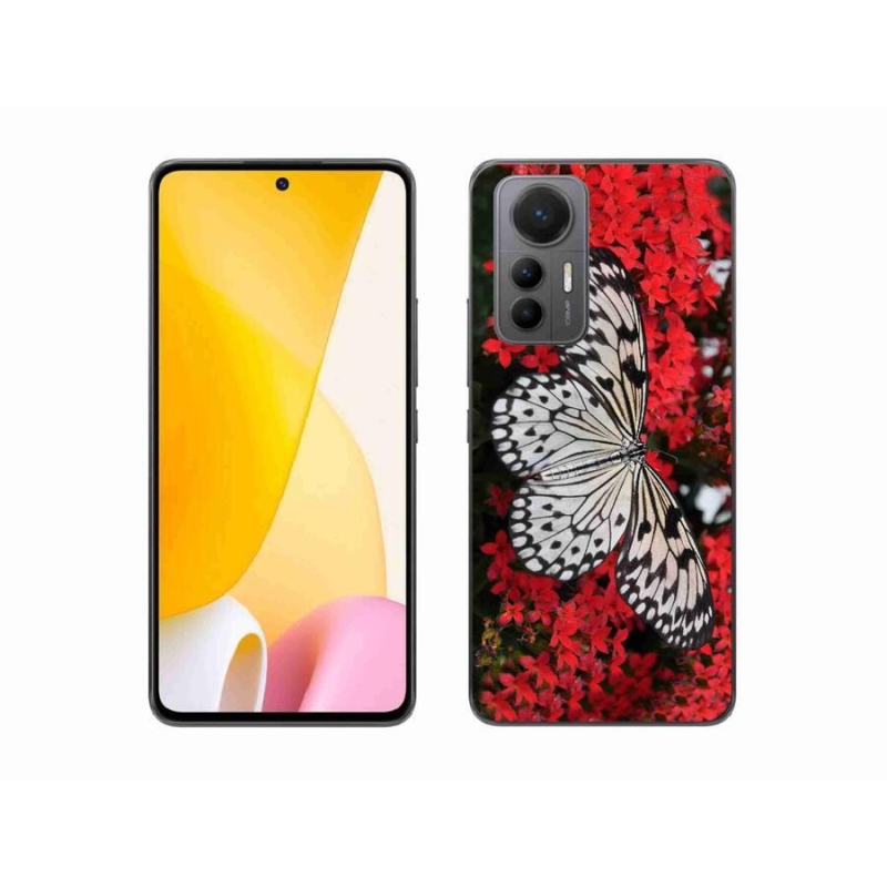 Gélový kryt mmCase na mobil Xiaomi 12 Lite - čiernobiely motýľ 1