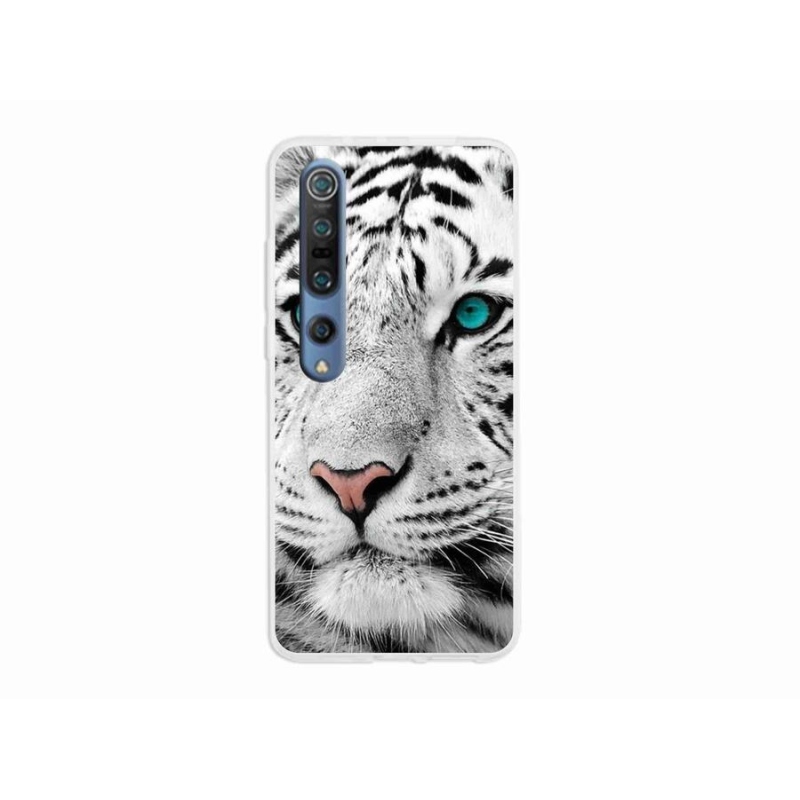 Gélový kryt mmCase na mobil Xiaomi Mi 10 - biely tiger