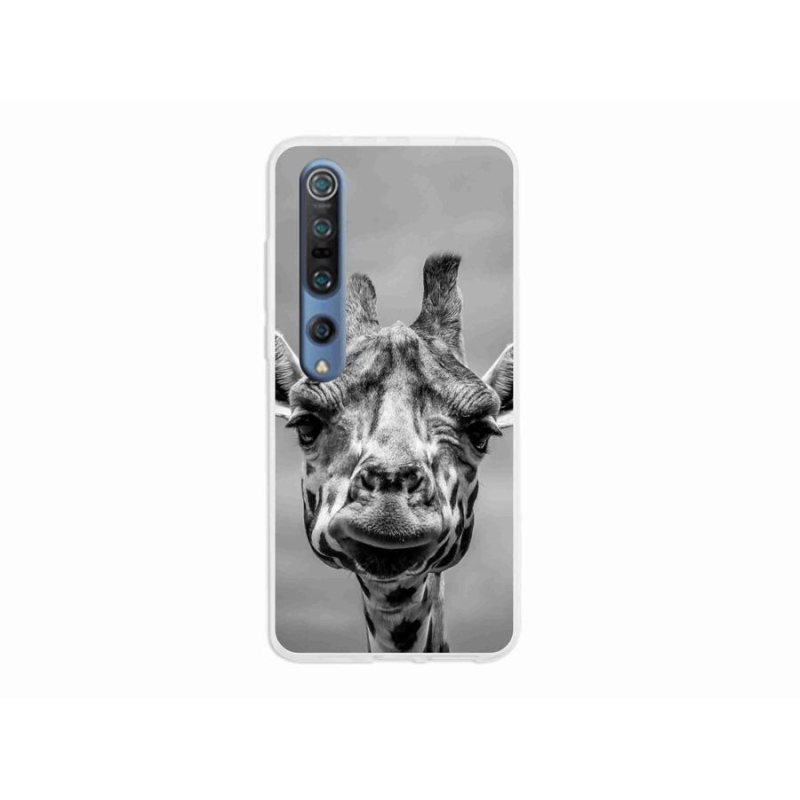Gélový kryt mmCase na mobil Xiaomi Mi 10 - čiernobiela žirafa