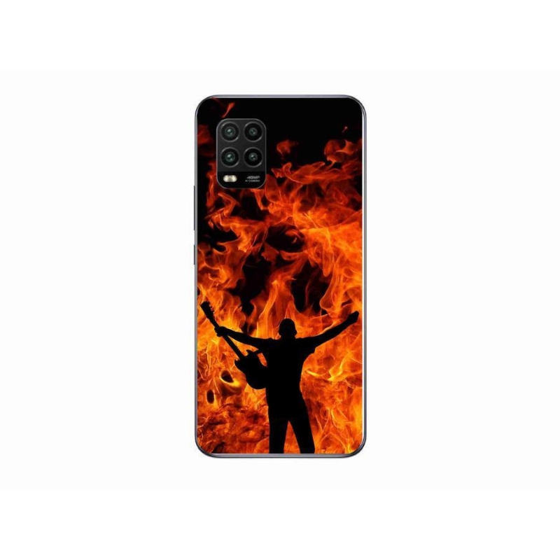 Gélový kryt mmCase na mobil Xiaomi Mi 10 Lite - muzikant a oheň