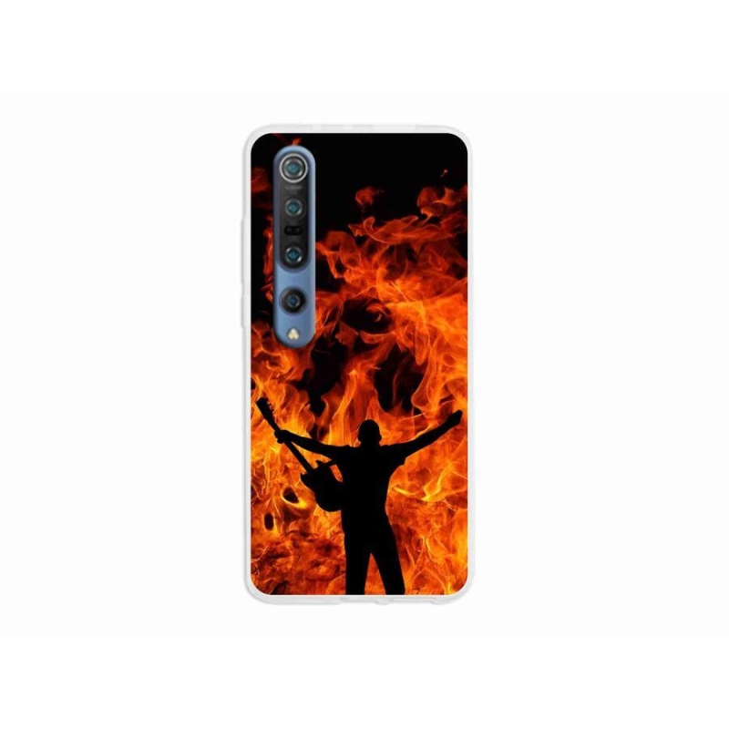 Gélový kryt mmCase na mobil Xiaomi Mi 10 - muzikant a oheň
