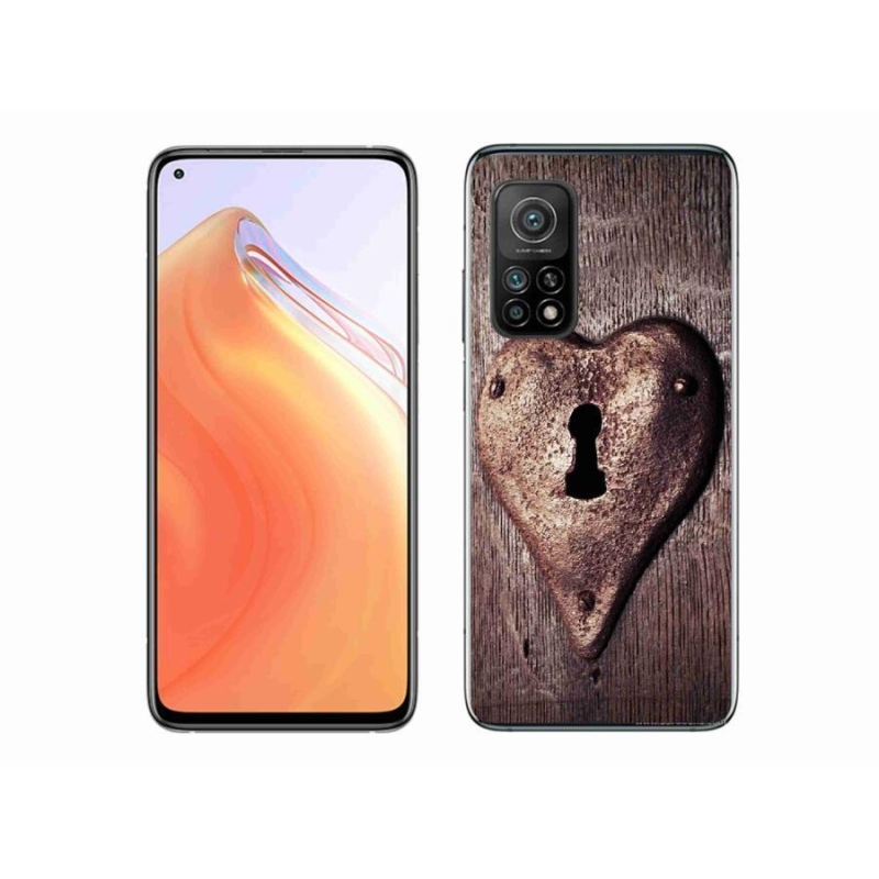 Gélový kryt mmCase na mobil Xiaomi Mi 10T 5G - zámok v tvare srdca