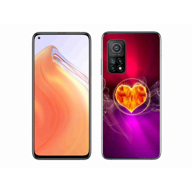 Gélový kryt mmCase na mobil Xiaomi Mi 10T Pro 5G - ohnivé srdce