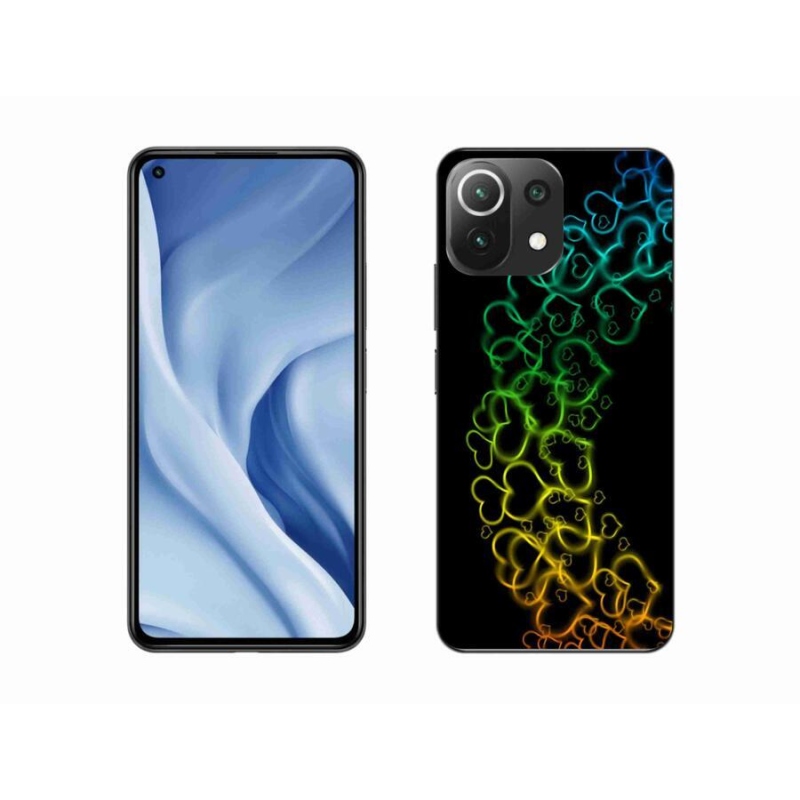 Gélový kryt mmCase na mobil Xiaomi Mi 11 Lite 4G/5G - farebná srdiečka