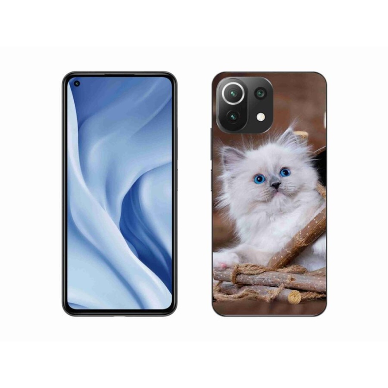 Gélový kryt mmCase na mobil Xiaomi Mi 11 Lite 4G/5G - biele mačiatko