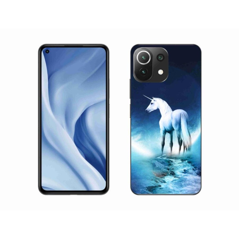 Gélový kryt mmCase na mobil Xiaomi Mi 11 Lite 4G/5G - biely jednorožec
