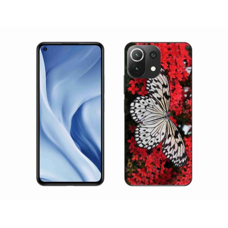 Gélový kryt mmCase na mobil Xiaomi Mi 11 Lite 4G/5G - čiernobiely motýľ 1