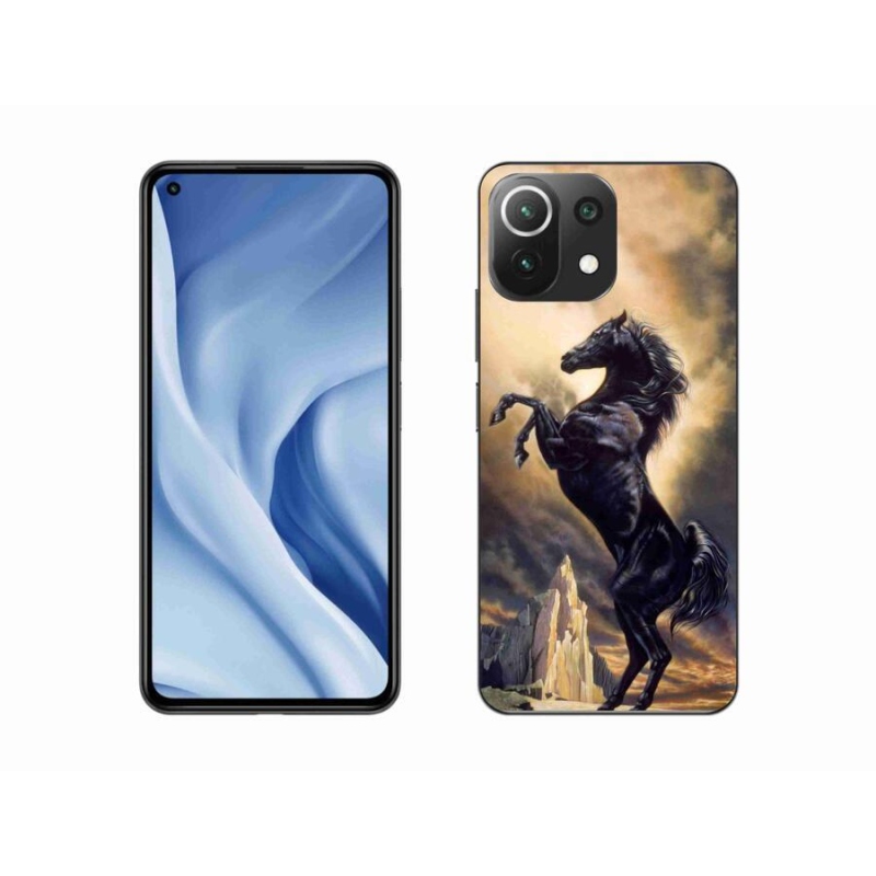 Gélový kryt mmCase na mobil Xiaomi Mi 11 Lite 4G/5G - čierny kreslený kôň