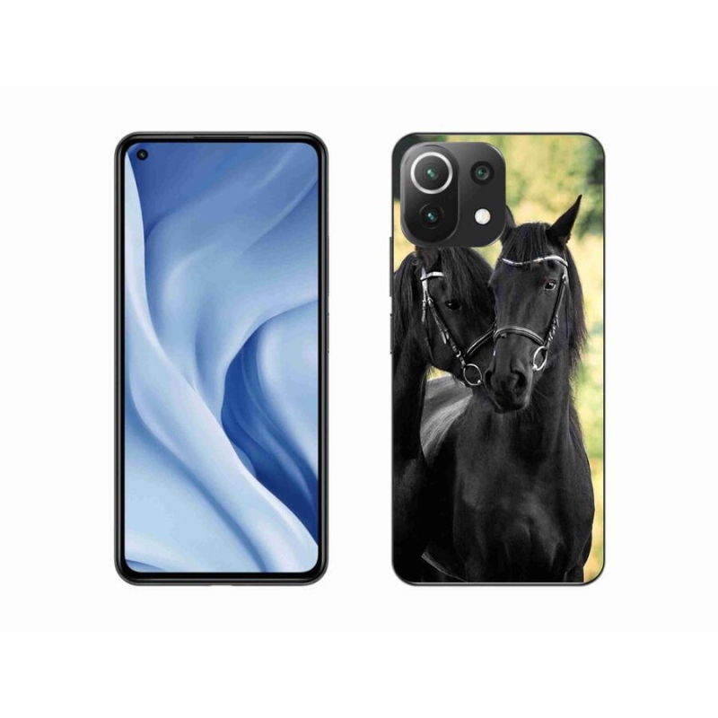 Gélový kryt mmCase na mobil Xiaomi Mi 11 Lite 4G/5G - dva čierne kone