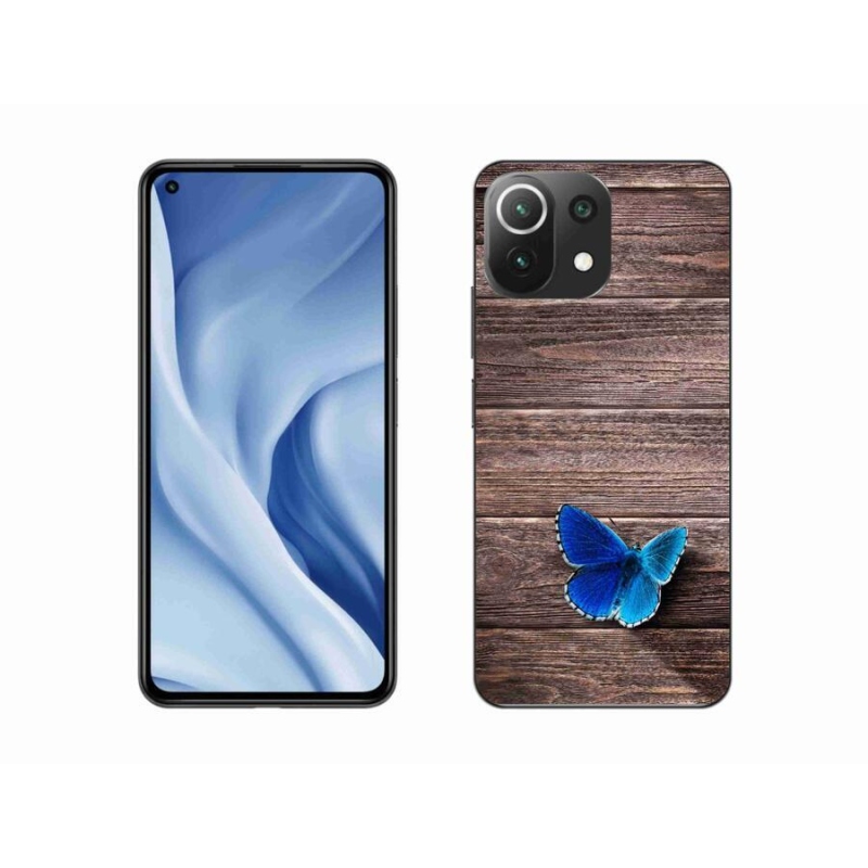 Gélový kryt mmCase na mobil Xiaomi Mi 11 Lite 4G/5G - modrý motýľ 1