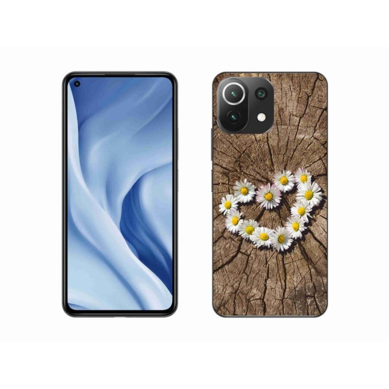 Gélový kryt mmCase na mobil Xiaomi Mi 11 Lite 4G/5G - srdce z margarét
