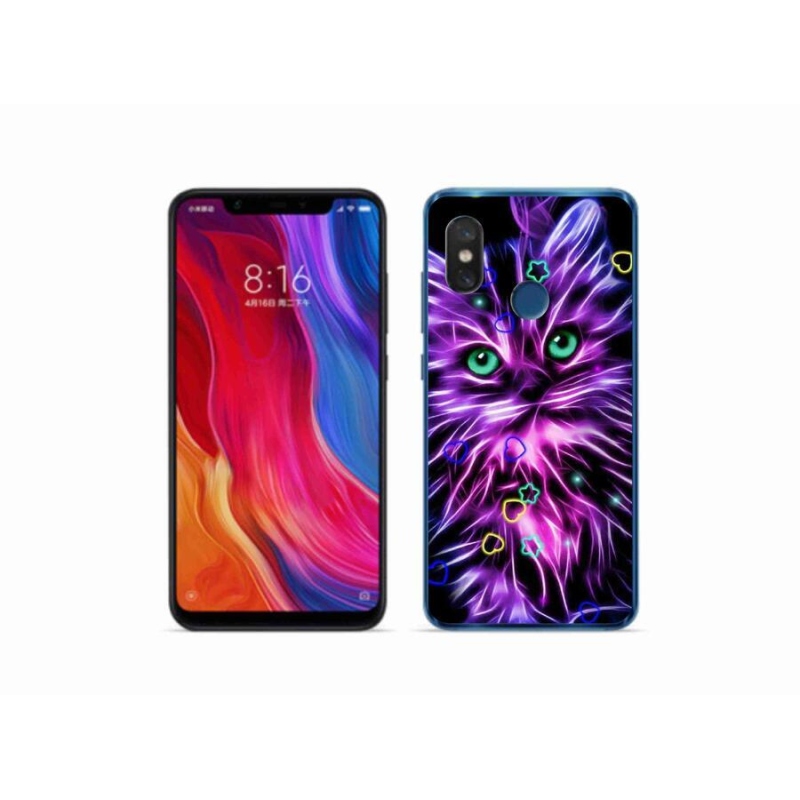 Gélový kryt mmCase na mobil Xiaomi Mi 8 - abstraktná mačka