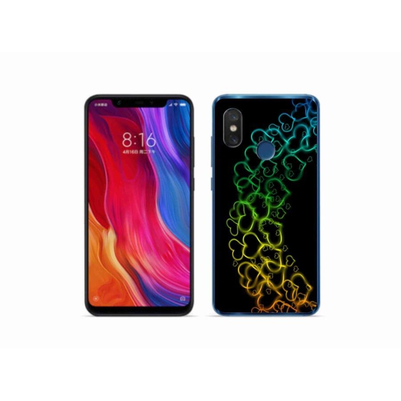 Gélový kryt mmCase na mobil Xiaomi Mi 8 - farebná srdiečka