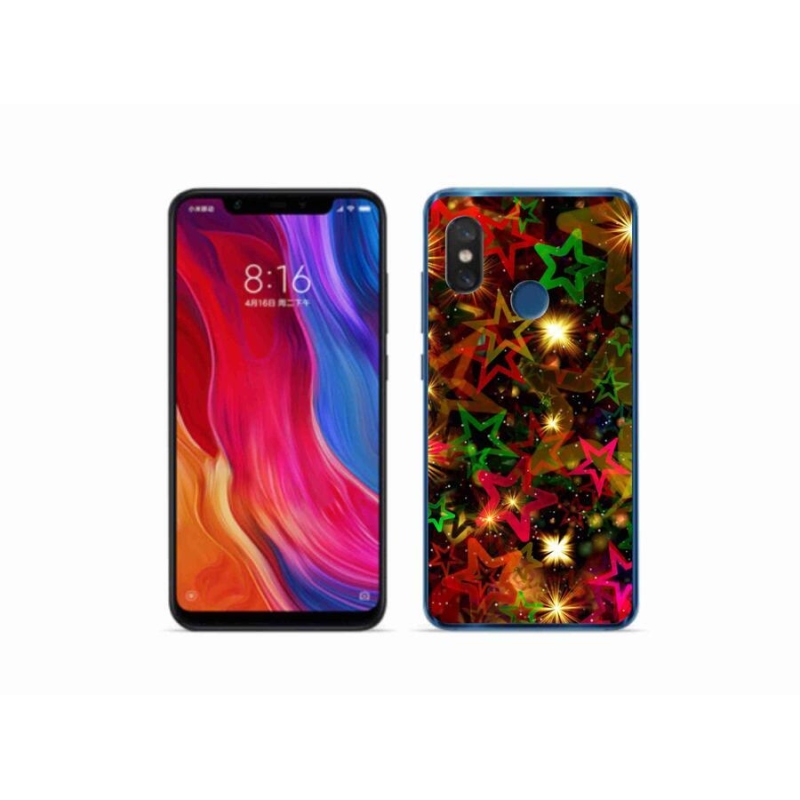 Gélový kryt mmCase na mobil Xiaomi Mi 8 - farebné hviezdičky