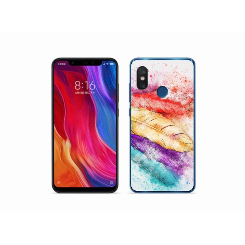 Gélový kryt mmCase na mobil Xiaomi Mi 8 - farebné perie