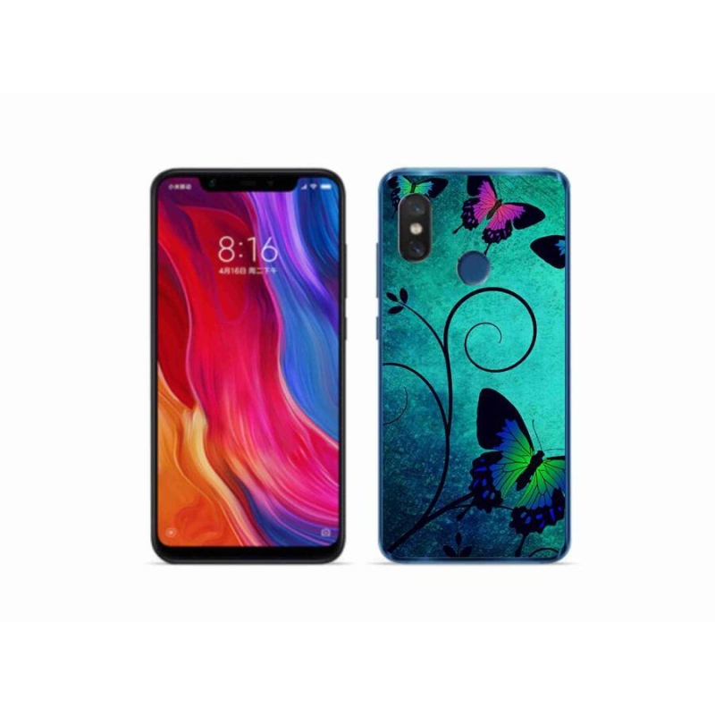 Gélový kryt mmCase na mobil Xiaomi Mi 8 - farební motýle