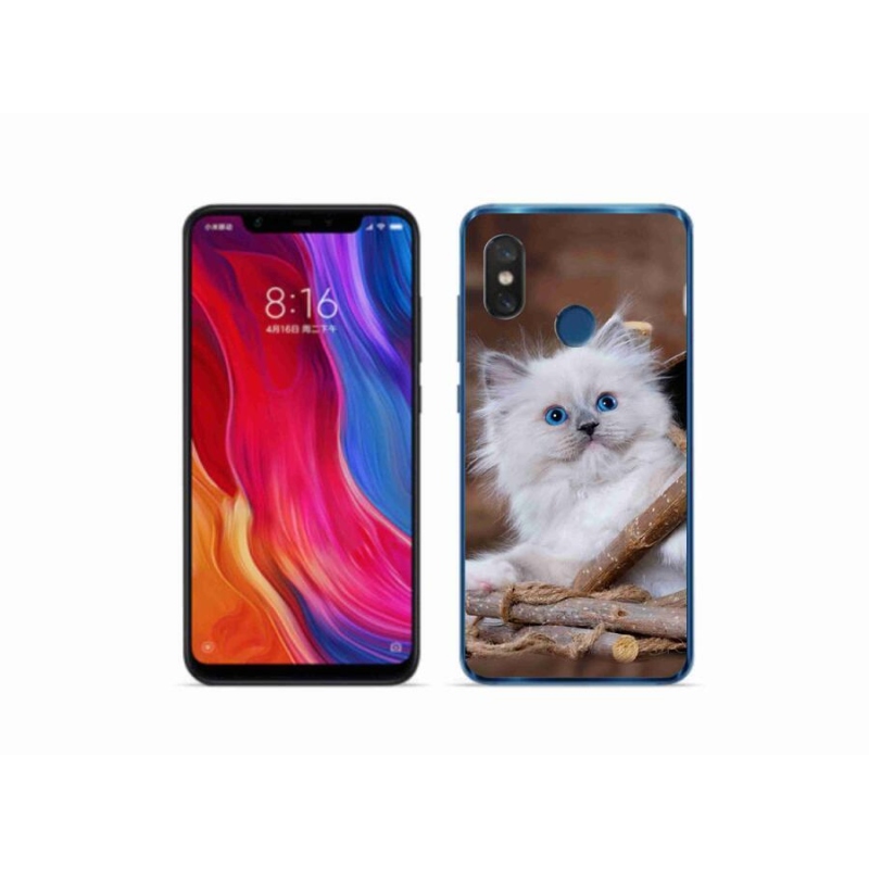 Gélový kryt mmCase na mobil Xiaomi Mi 8 - biele mačiatko