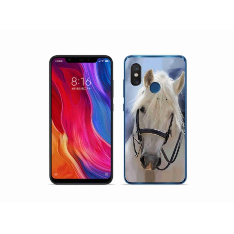 Gélový kryt mmCase na mobil Xiaomi Mi 8 - biely kôň