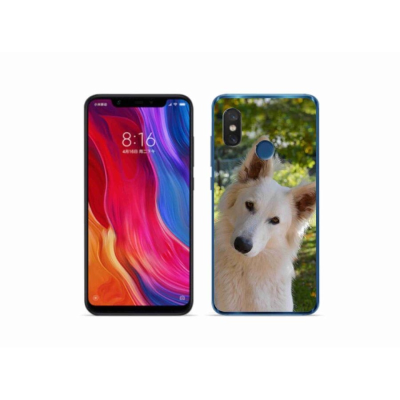 Gélový kryt mmCase na mobil Xiaomi Mi 8 - biely švajčiarsky ovčiak 1