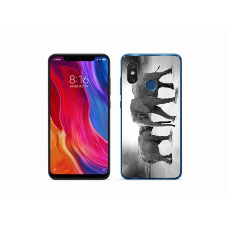 Gélový kryt mmCase na mobil Xiaomi Mi 8 - čiernobieli slony