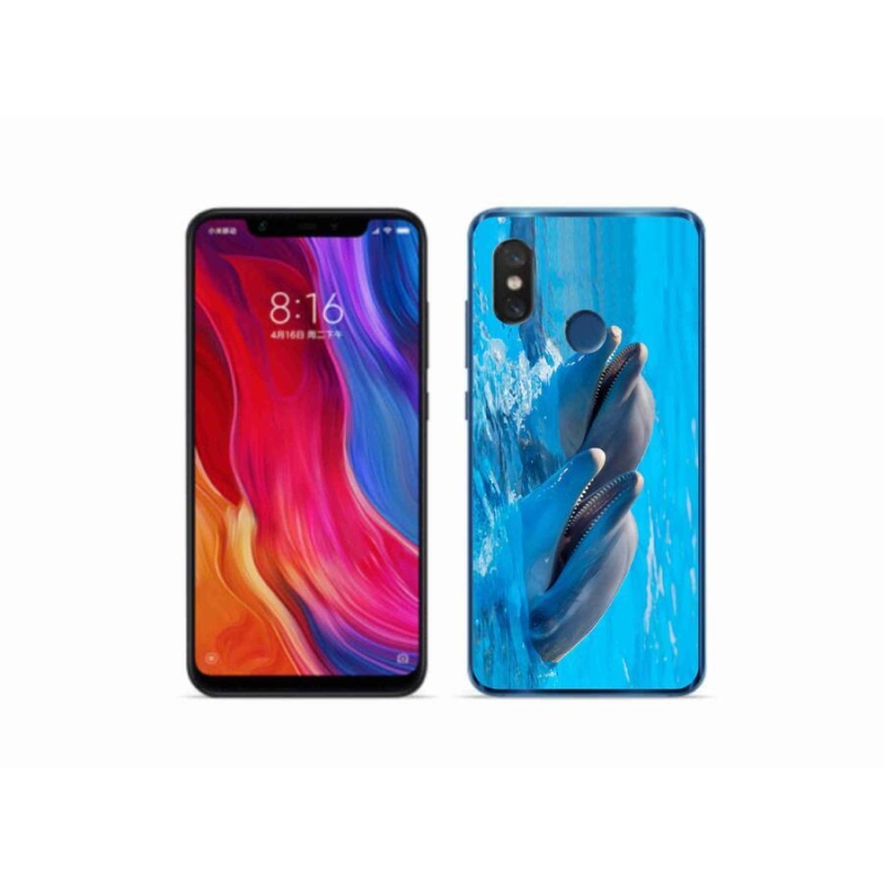 Gélový kryt mmCase na mobil Xiaomi Mi 8 - delfíny