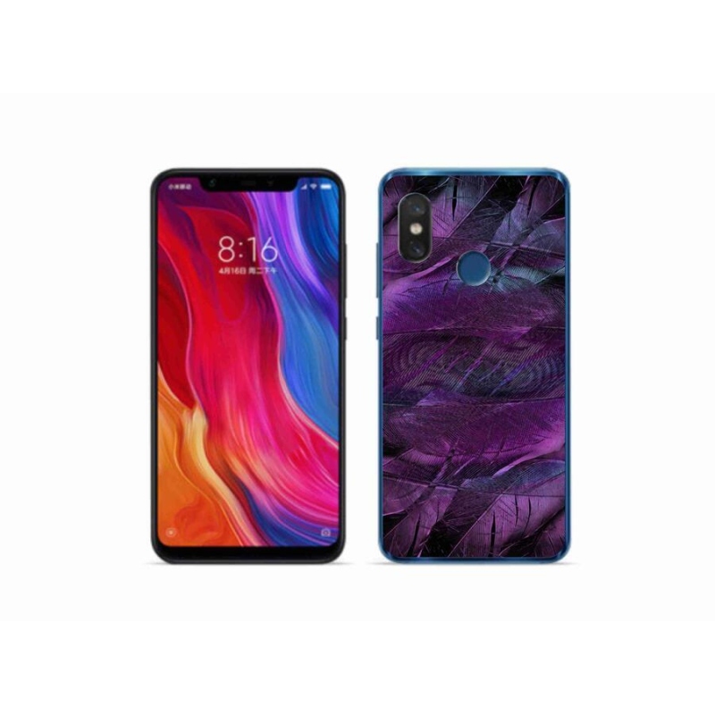 Gélový kryt mmCase na mobil Xiaomi Mi 8 - fialová pierka