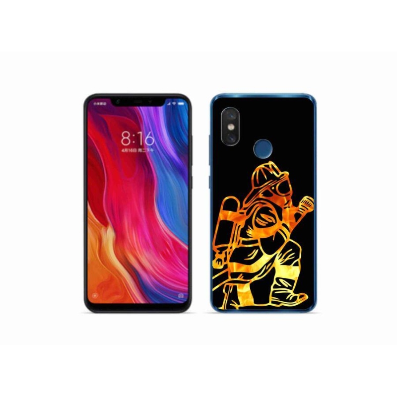 Gélový kryt mmCase na mobil Xiaomi Mi 8 - hasič 1