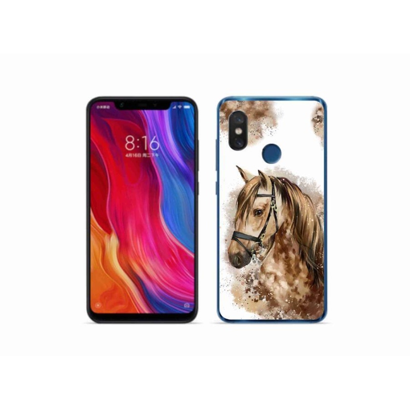 Gélový kryt mmCase na mobil Xiaomi Mi 8 - hnedý kreslený kôň