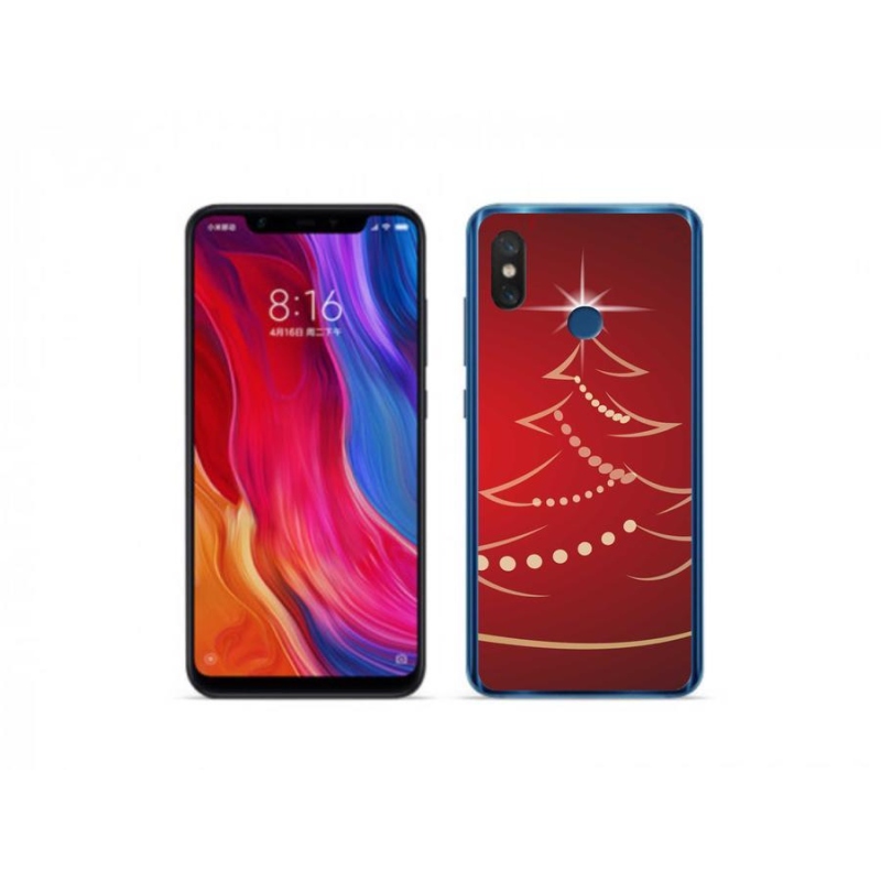 Gélový kryt mmCase na mobil Xiaomi Mi 8 - kreslený vianočný stromček