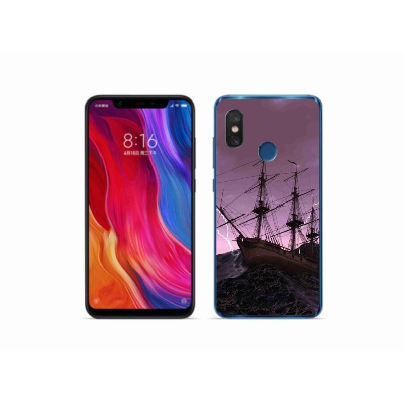 Gélový kryt mmCase na mobil Xiaomi Mi 8 - loď v búrke